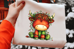 Christmas Highland Cow Clipart Product Image 2