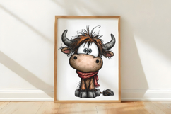 Christmas Highland Cow Clipart Product Image 3