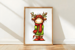 Christmas Highland Cow Clipart Product Image 3