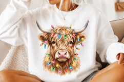 Christmas Highland Cow PNG Product Image 2