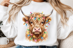 Christmas Highland Cow PNG Product Image 3