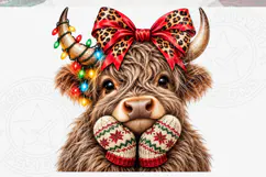 Christmas Highland Cow PNG Product Image 5