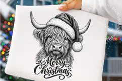 Christmas Highland Cow PNG, Trending Merry Christmas png Product Image 4
