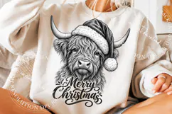 Christmas Highland Cow PNG, Trending Merry Christmas png Product Image 5