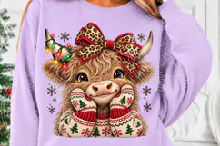 Christmas Highland Cow PNG Product Image 5
