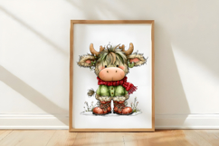 Christmas Highland cow png clipart Product Image 3