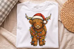 Christmas Highland Cow PNG, Festive Farm Animal Sublimation Product Image 3
