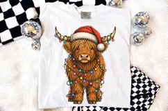 Christmas Highland Cow PNG, Festive Farm Animal Sublimation Product Image 4