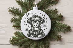 Christmas Highland Cow SVG | Ugly Sweater Winter Cow Product Image 2