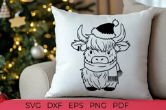 Christmas Highland Cow SVG | Christmas SVG file Product Image 1