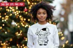Christmas Highland Cow SVG | Christmas SVG file Product Image 2