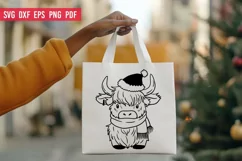 Christmas Highland Cow SVG | Christmas SVG file Product Image 3