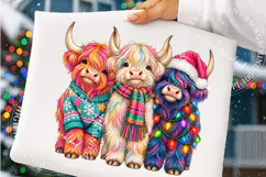 Christmas Highland Cow Trio Farmhouse Sublimation Png Product Image 4