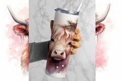 Christmas  Highland cow Tumbler Wrap, 20 oz tumbler wrap, Christmas  Highland cow Tumbler Wrap