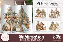 trendy vintage christmas png tumbler wrap designs being used as trendy Christmas 20 oz tumbler print
