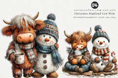 Christmas Highland Cow With Clipart Product Image 1