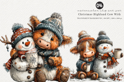 Christmas Highland Cow With Clipart Product Image 1