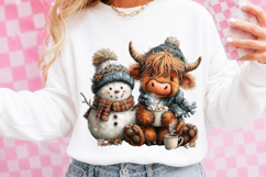 Christmas Highland Cow With Clipart Product Image 2