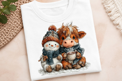 Christmas Highland Cow With Clipart Product Image 3