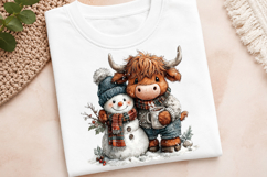 Christmas Highland Cow With Clipart Product Image 3