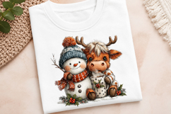 Christmas Highland Cow With Clipart Product Image 3