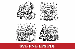 Christmas Highland Cows SVG Cut Files for Cricut Product Image 1