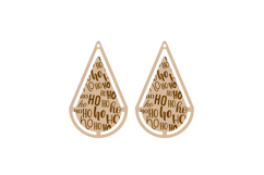 Ho Ho Ho Christmas Earrings Lasercut SVG Product Image 2