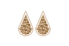 Ho Ho Ho Christmas Earrings Lasercut SVG Product Image 2