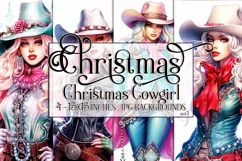 Christmas Backgrounds, 15x15 Christmas Holiday Cowgirl, Pink Product Image 1