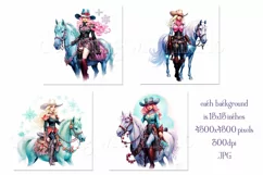 Christmas Backgrounds, 15x15 Christmas Holiday Cowgirl Horse Product Image 2
