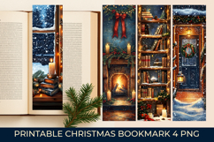 Christmas Printable Bookmark, holiday bookmarks, xmas book Product Image 1