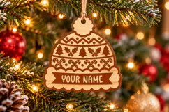 Christmas Holly Winter Hat SVG, Ornament Laser Cut File Product Image 1