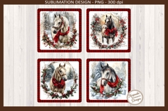 Christmas Square Coaster PNG, Winter Theme, Sublimation Png Product Image 1