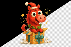Christmas horse tumbler, mug wrap, clipart sublimation png Product Image 2
