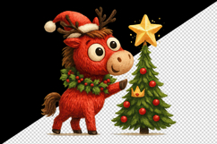 Christmas horse tumbler, mug wrap, clipart sublimation png Product Image 2