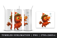 Christmas horse tumbler, mug wrap, clipart sublimation png Product Image 4