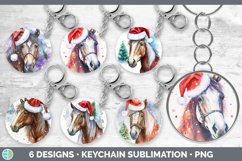 Bundle of six Christmas Horse keychain sublimation designs.