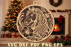 Christmas Horse Ornament Laser Cut SVG Product Image 1