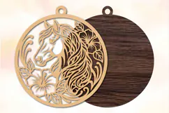 Christmas Horse Ornament Laser Cut SVG Product Image 2