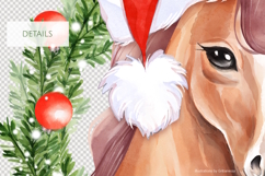 Festive Christmas Horse with Wreath PNG Illustration Product Image 3