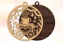 Christmas Hot Cocoa Cart Laser Cut SVG Product Image 2
