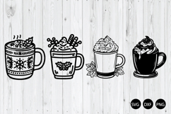 Hot Cocoa Mugs SVG, Winter Drink SVG, Christmas Drink SVG Product Image 1