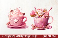 Christmas Hot Cocoa Sublimation Clipart, Christmas Clipart Product Image 1