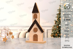 Christmas Houses Bundle Laser Cut. Christmas Stand Decor SVG Product Image 2