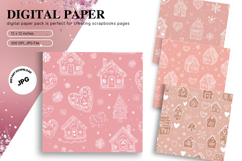 Christmas House Background Seamless Pattern Gift Wrap_1 Product Image 1