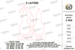 Christmas House Laser Cut. Christmas Stand Decor SVG Product Image 2