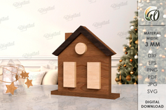 Christmas House Laser Cut. Christmas Stand Decor SVG Product Image 1
