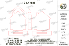 Christmas House Laser Cut. Christmas Stand Decor SVG Product Image 2