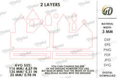 Christmas House Laser Cut. Christmas Stand Decor SVG Product Image 2