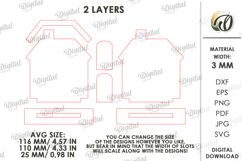 Christmas House Laser Cut. Christmas Stand Decor SVG Product Image 2